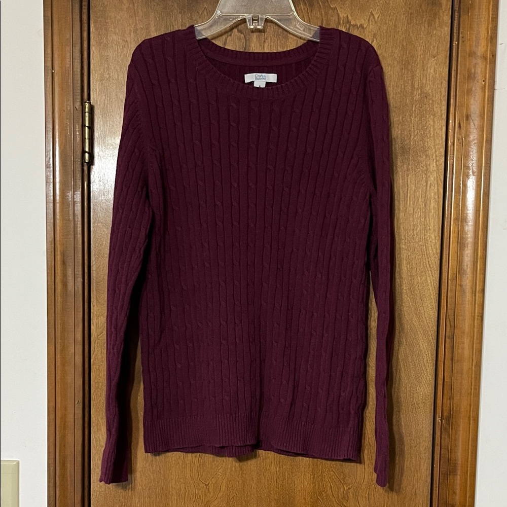 Croft & Barrow Maroon Cable Knit Sweater